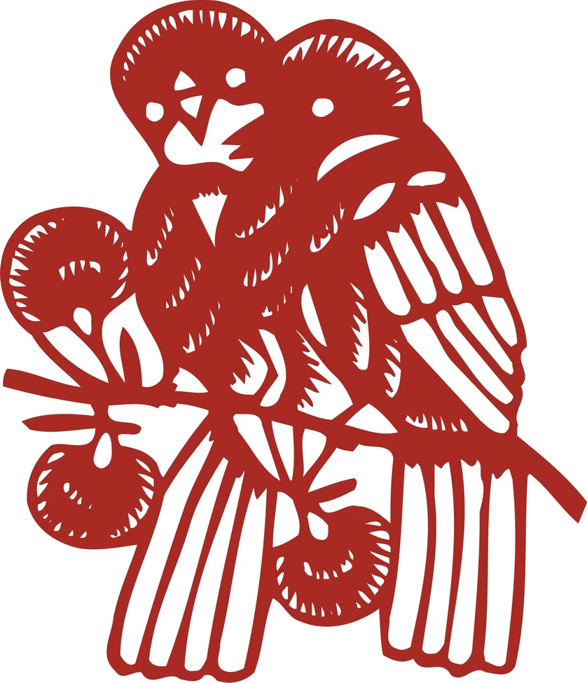 中国风中式传统喜庆民俗人物动物窗花剪纸插画边框AI矢量PNG素材【1129】